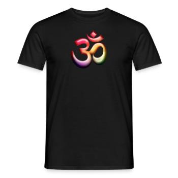 Om / Aum Symbol 3D colorful - Men's T-Shirt - black - Front - AI Model Male 178 light (178cm)