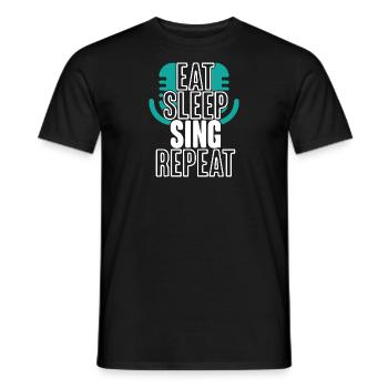 eat sleep music repeat - Men's T-Shirt - black - Front - AI Model Male 178 light (178cm)