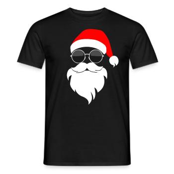 Cool Santa Claus Sunglasses Santa Beanie - Men's T-Shirt - black - Front - AI Model Male 178 light (178cm)