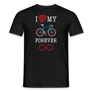 I love my bike forever - Valentine's Day - Men's T-Shirt - black - Front - AI Model Male 178 light (178cm)