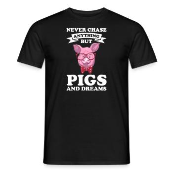 Schweine Schweinefarm Geschenk - Männer T-Shirt - Schwarz - Vorne - AI Model Male 178 light (178cm)