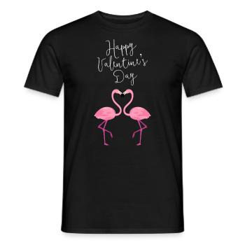 Flamingo Happy Valenine’s Day Valentine’s Day Love - T-shirt homme - noir - Devant - AI Model Male 178 light (178cm)