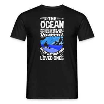 Fishing Dad Father and Son Ocean Father's Day - Männer T-Shirt - Schwarz - Vorne - AI Model Male 178 light (178cm)
