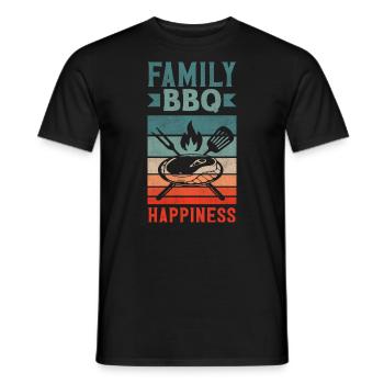 Barbecue en famille Bonheur Fête des pères Grill - T-shirt homme - noir - Devant - AI Model Male 178 light (178cm)