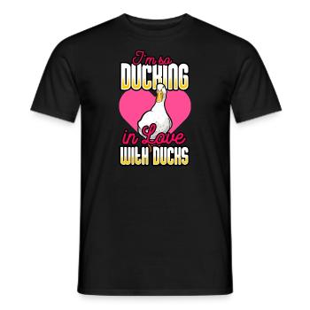 Ducks - I'm So Ducking In Love With Ducks - Men's T-Shirt - black - Front - AI Model Male 178 light (178cm)