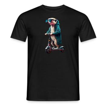 Escooting Erdmännchen Escooter Elektroroller - Männer T-Shirt - Schwarz - Vorne - AI Model Male 178 light (178cm)