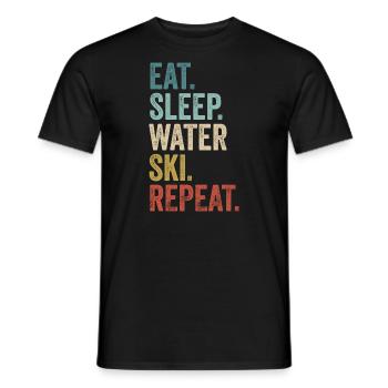 Drôle Manger Dormir Ski Nautique Répéter Ski Nautique - T-shirt homme - noir - Devant - AI Model Male 178 light (178cm)