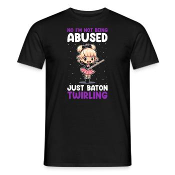 Professionelles Stabdänzerin für Majorette - Männer T-Shirt - Schwarz - Vorne - AI Model Male 178 light (178cm)