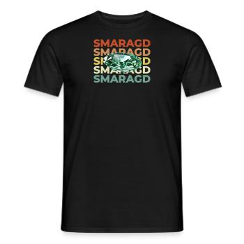 Smaragd Schriftzug mit Stein - Männer T-Shirt - Schwarz - Vorne - AI Model Male 178 light (178cm)
