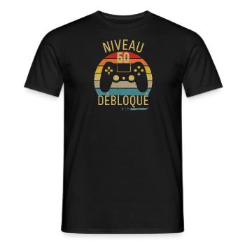 Niveau 50 Débloqué - T-shirt homme - noir - Devant - AI Model Male 178 light (178cm)