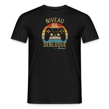 STUFE 64 FREIGESCHALTET - Männer T-Shirt - Schwarz - Vorne - AI Model Male 178 light (178cm)