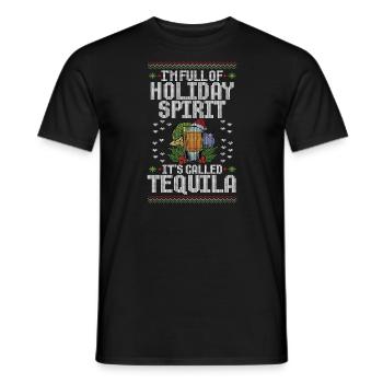 Christmas I'm Full Of Holiday Spirit Tequila - Men's T-Shirt - black - Front - AI Model Male 178 light (178cm)