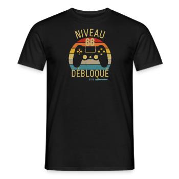 NIVEAU 66 DÉBLOQUÉ - T-shirt homme - noir - Devant - AI Model Male 178 light (178cm)