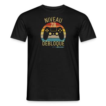 NIVEAU 78 DÉBLOQUÉ - T-shirt homme - noir - Devant - AI Model Male 178 light (178cm)