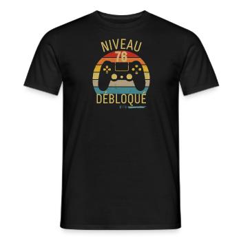 NIVEAU 76 DÉBLOQUÉ - T-shirt homme - noir - Devant - AI Model Male 178 light (178cm)