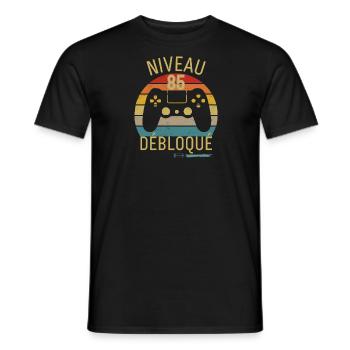 Niveau 85 Débloqué - T-shirt homme - noir - Devant - AI Model Male 178 light (178cm)