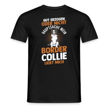 Hund Border Collie - Männer T-Shirt - Schwarz - Vorne - AI Model Male 178 light (178cm)