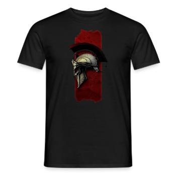 Gilded Glory: Spartan Golden Warrior Helmet - Men's T-Shirt - black - Front - AI Model Male 178 light (178cm)