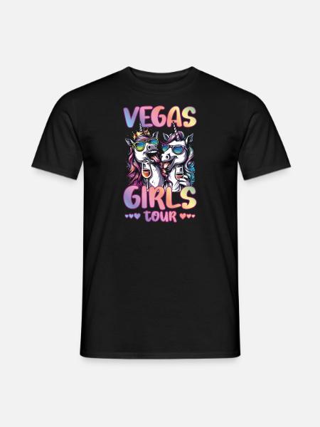 Girls Tour Las Vegas Einhorn Party - Männer T-Shirt - Schwarz