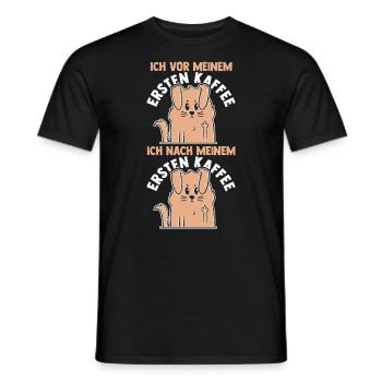 Suivez-moi devant mon premier café - T-shirt homme - noir - Devant - AI Model Male 178 light (178cm)