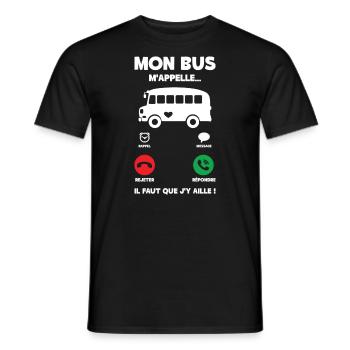 Mon Bus M'appelle | Bus Prendre Conducteur Bus - T-shirt homme - noir - Devant - AI Model Male 178 light (178cm)