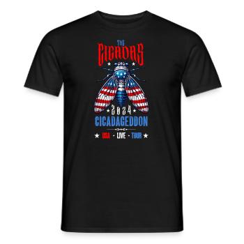 Zikaden-Wortspiel Shirt - Cicadageddon 2024 - Männer T-Shirt - Schwarz - Vorne - AI Model Male 178 light (178cm)