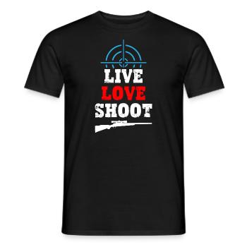 Live Love Shoot - Sniper - Men's T-Shirt - black - Front - AI Model Male 178 light (178cm)