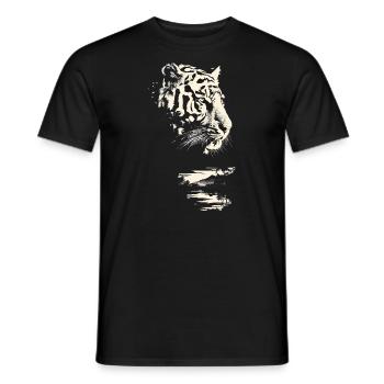 Tiger Wildkatze Jungle - Männer T-Shirt - Schwarz - Vorne - AI Model Male 178 light (178cm)