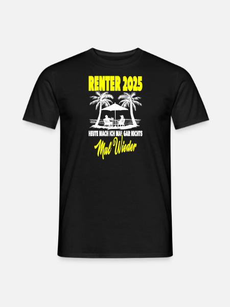Rente Ruhestand Rentner Geschenk - Männer T-Shirt - Schwarz
