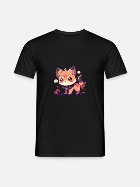 japansk hund Shiba Inu djævel sød skurk - Mænd T-shirt - sort