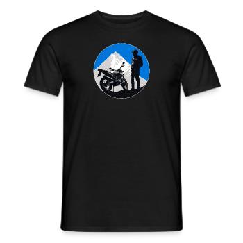 Motorrad Silhouette Motorradfahrer Motorrad Biker - Männer T-Shirt - Schwarz - Vorne - AI Model Male 178 light (178cm)