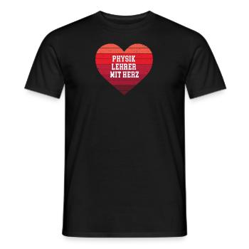 Physiklehrer mit Herz Danke Bester Physik Lehrer - Männer T-Shirt - Schwarz - Vorne - AI Model Male 178 light (178cm)