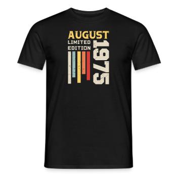August 1975 - Geburtstagsgeschenk August 1975 August - Männer T-Shirt - Schwarz - Vorne - AI Model Male 178 light (178cm)
