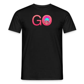 Go Mountain Retro Vintage Hike Hiking - Men's T-Shirt - black - Front - AI Model Male 178 light (178cm)