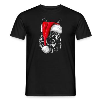 Bonnet de Noël ALLEMAND SHEPHERD Wilsigns - T-shirt homme - noir - Devant - AI Model Male 178 light (178cm)