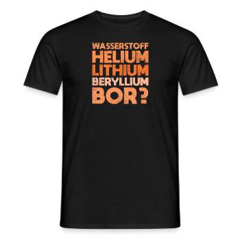 Wasserstoff, Helium, Lithium, Beryllium, Bor? - Männer T-Shirt - Schwarz - Vorne - AI Model Male 178 light (178cm)