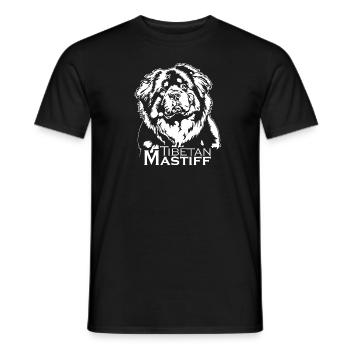 Tibetan Mastiff Portrait Dog Dogs Wilsigns - Men's T-Shirt - black - Front - AI Model Male 178 light (178cm)