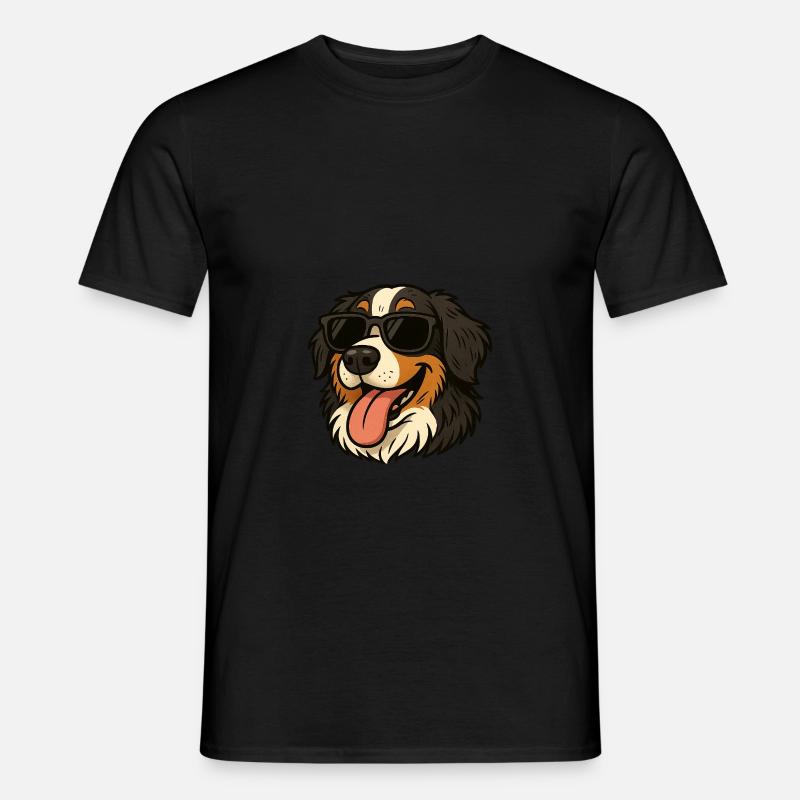 Berner mit Sonnenbrille - Männer T-Shirt - Schwarz