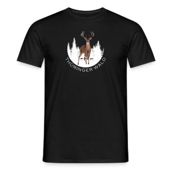 Thüringer Wald - Männer T-Shirt - Schwarz - Vorne - AI Model Male 178 light (178cm)