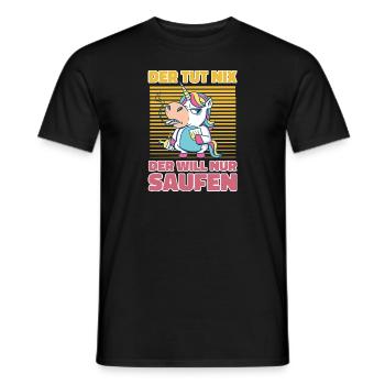 Böses Alkoholiker Einhorn - Lustiges Saufen Bier - Männer T-Shirt - Schwarz - Vorne - AI Model Male 178 light (178cm)