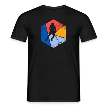 Vintage Floorball Player Motif Floorball - Men's T-Shirt - black - Front - AI Model Male 178 light (178cm)
