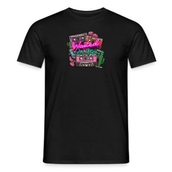 Kassetten retro style - buntes vintage Motiv - Männer T-Shirt - Schwarz - Vorne - AI Model Male 178 light (178cm)