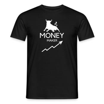 MONEY MAKER / Investment, Trading Motive - Men's T-Shirt - black - Front - AI Model Male 178 light (178cm)