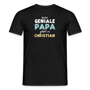 Dieser Geniale Papa Gehört Zu Ch... - Männer T-Shirt - Schwarz - Vorne - AI Model Male 178 light (178cm)