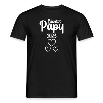 Bientôt Papy 2023 - T-shirt homme - noir - Devant - AI Model Male 178 light (178cm)