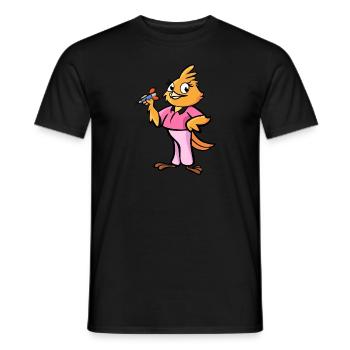 Dart Bird / Dart Playing Bird - Men's T-Shirt - black - Front - AI Model Male 178 light (178cm)