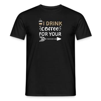 Je bois du café pour ta protection - T-shirt homme - noir - Devant - AI Model Male 178 light (178cm)