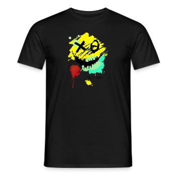 Sourire Dessin Animé Vecteur Sourire Drôle Icône Visage Heureux - T-shirt homme - noir - Devant - AI Model Male 178 light (178cm)