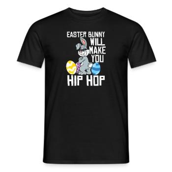 Der Osterhase bringt dich zum Hip Hop - Männer T-Shirt - Schwarz - Vorne - AI Model Male 178 light (178cm)