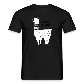 no drama llama - Men's T-Shirt - black - Front - AI Model Male 178 light (178cm)